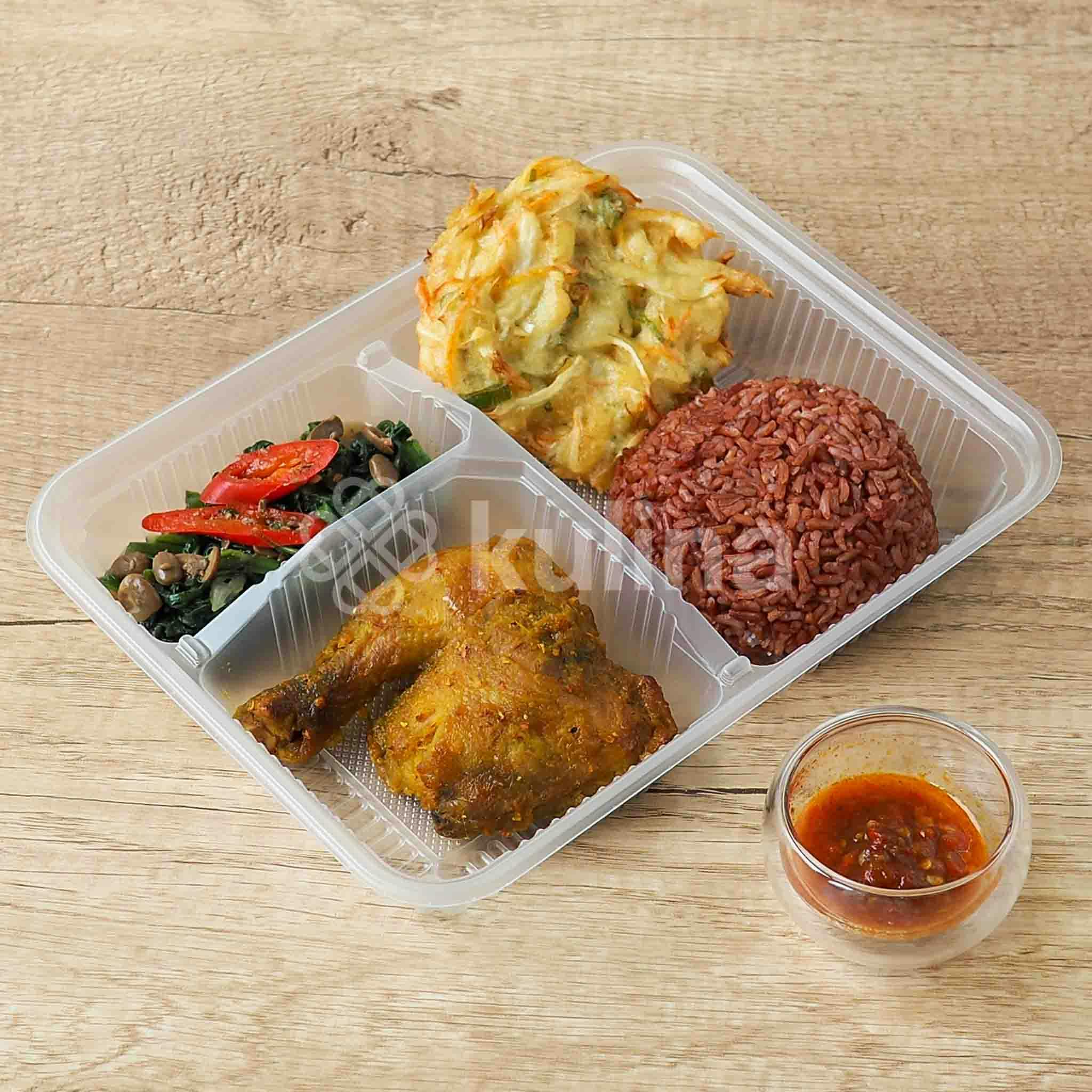 Kulina Catering Karyawan Jakarta Nasi Merah Ayam Panggang Bumbu Kuning